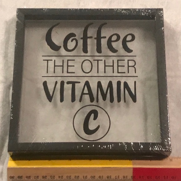 Coffee Vitamin C Decorative Office Table Top/Shelf Plaque - Picture 2 of 10